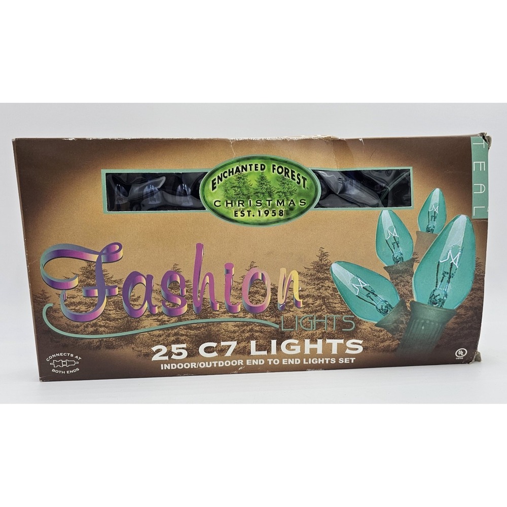 Enchanted Forest 25 C7 Teal Green Fashion String Lights 24 Ft Indoor Outdoor